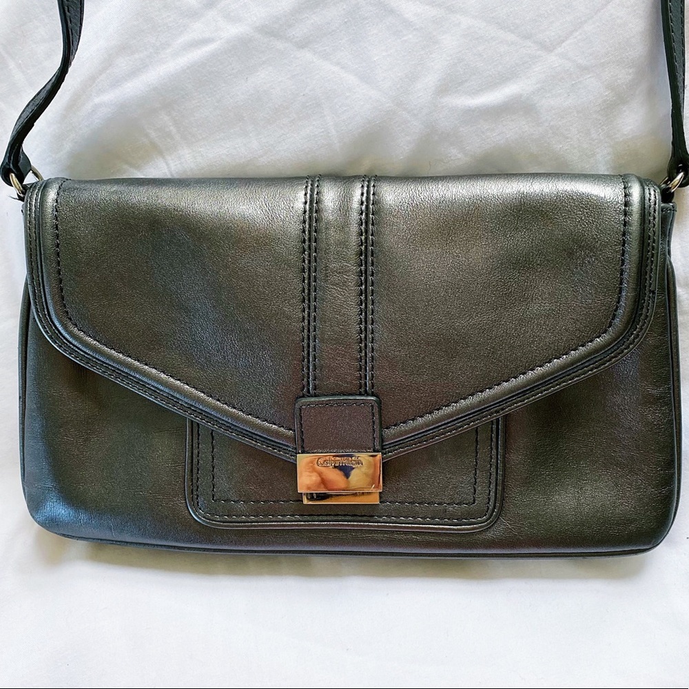 Calvin Klein small pewter handbag